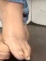 ebony bare feet ball stomping humiliation using dildo cover image